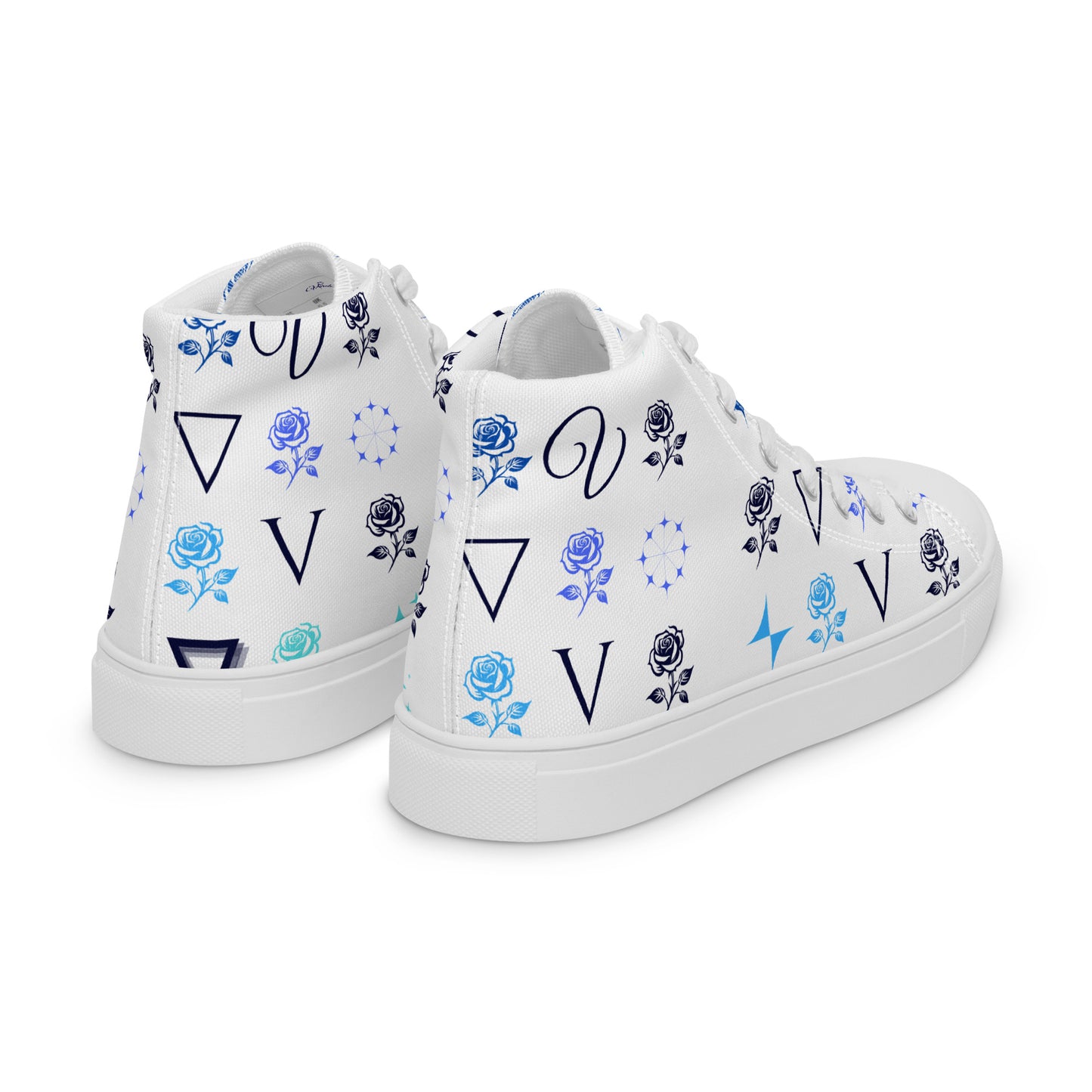 mens high top canvas shoes white right back