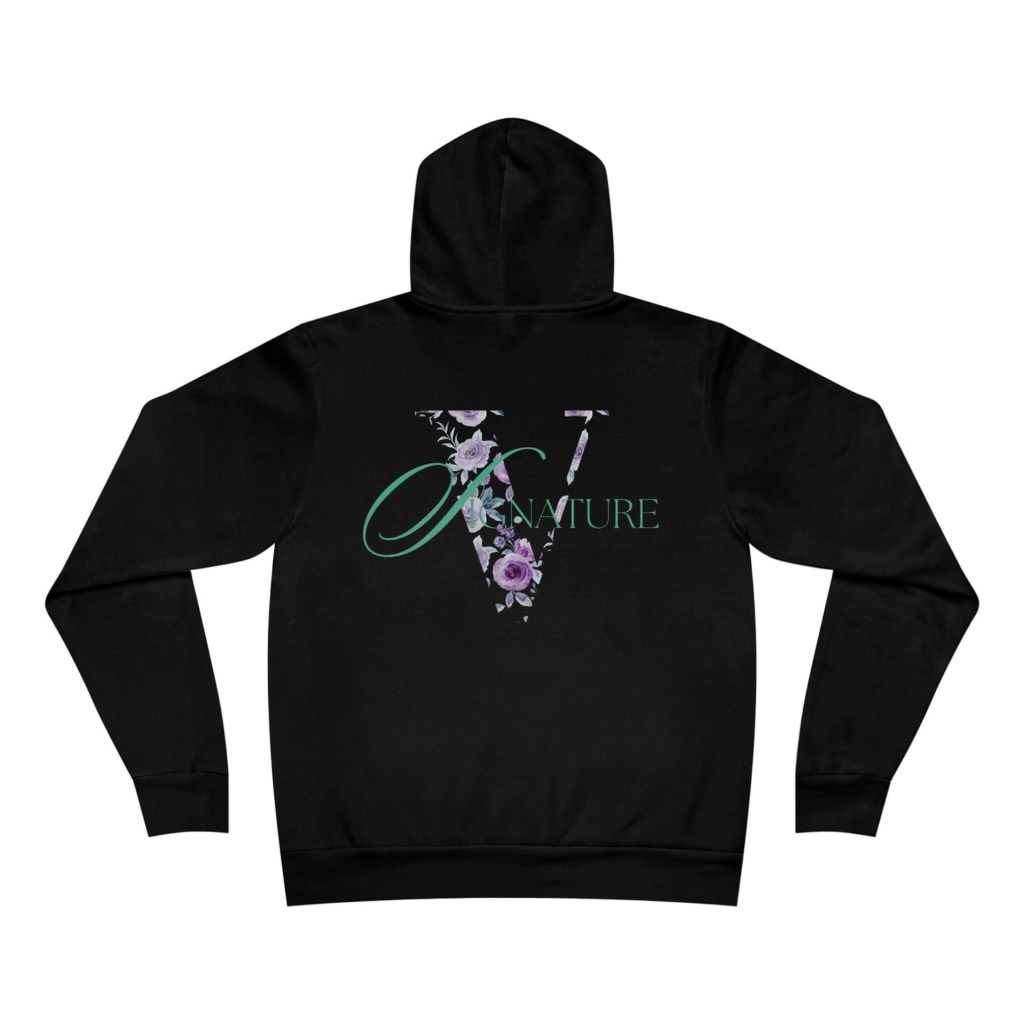 verde giardino floreale hoodie black back