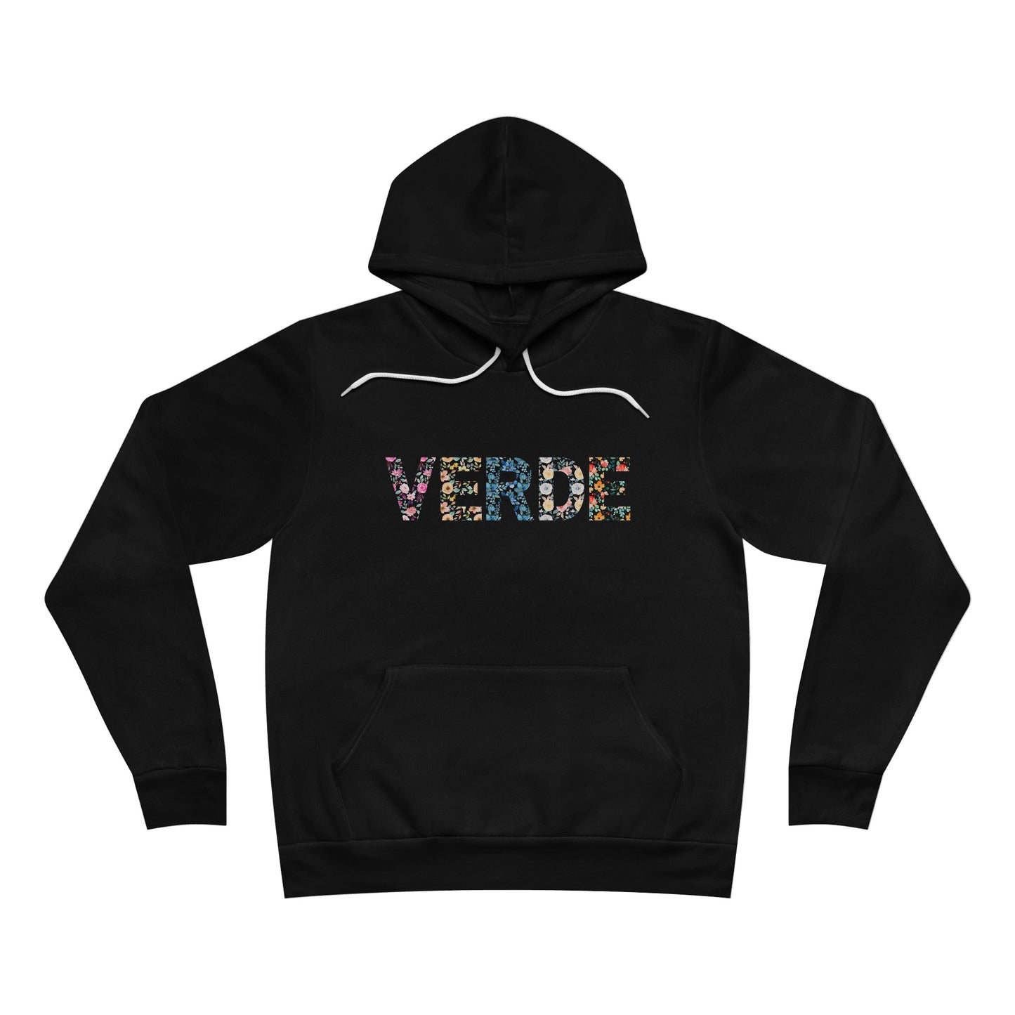 verde giardino floreale hoodie black front