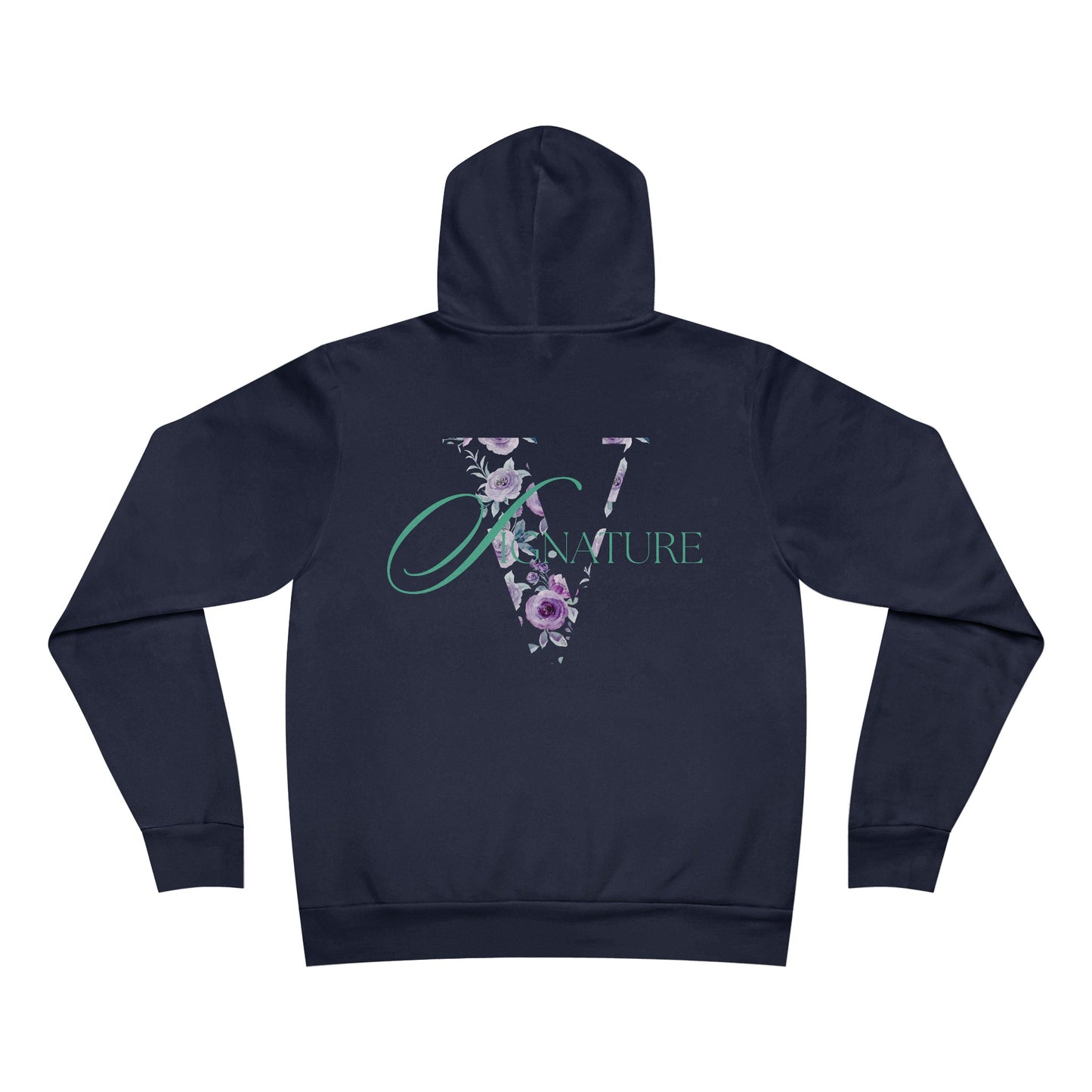 verde giardino floreale hoodie navy back