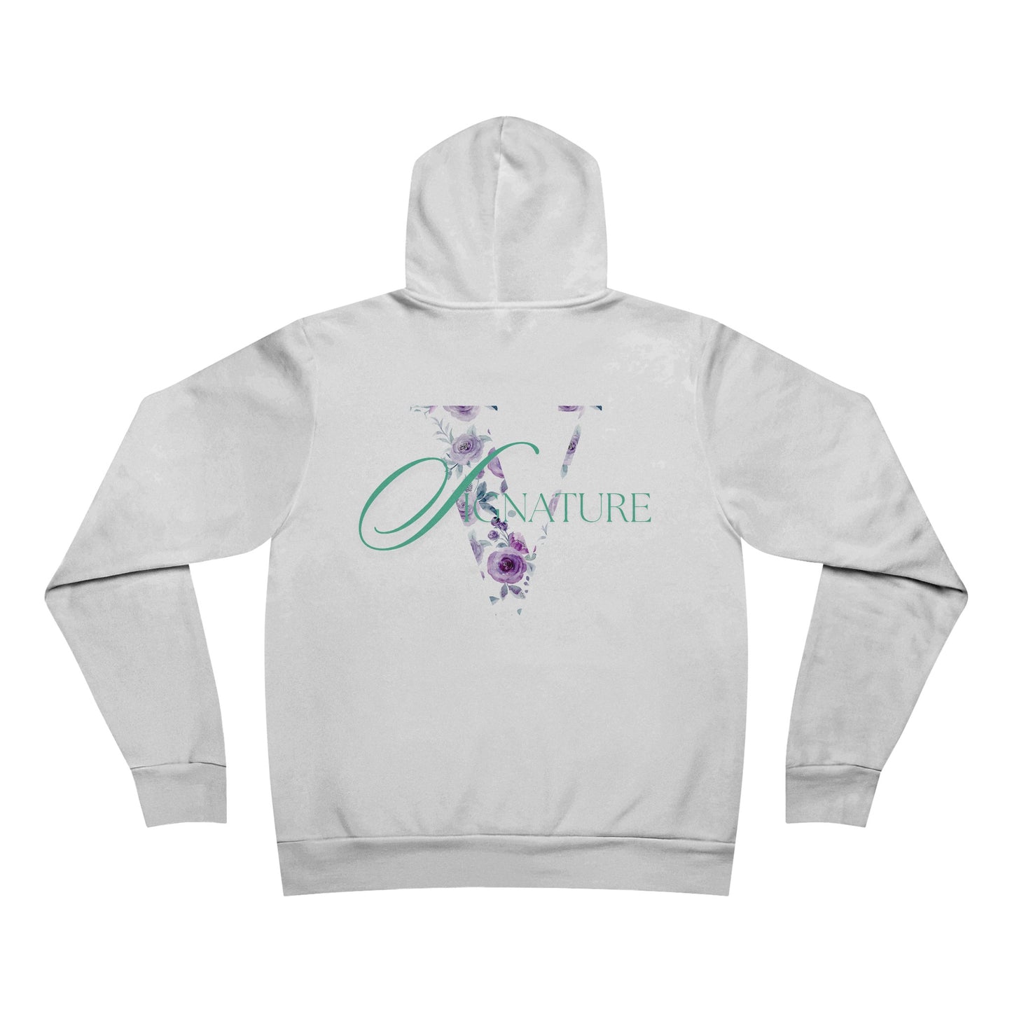 verde giardino floreale hoodie white back