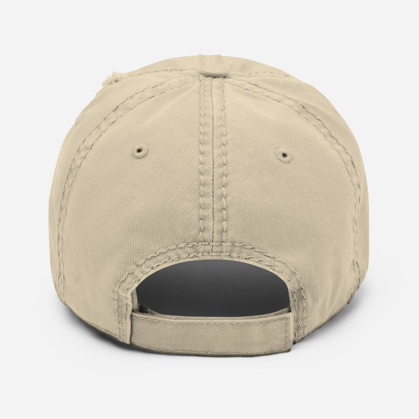 verde signature distressed dad hat en khaki back