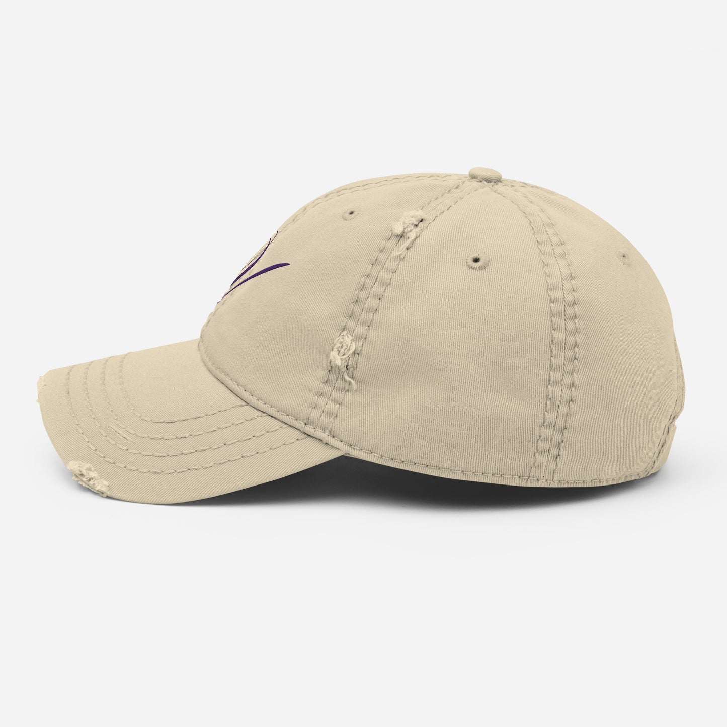 verde signature distressed dad hat en khaki left side