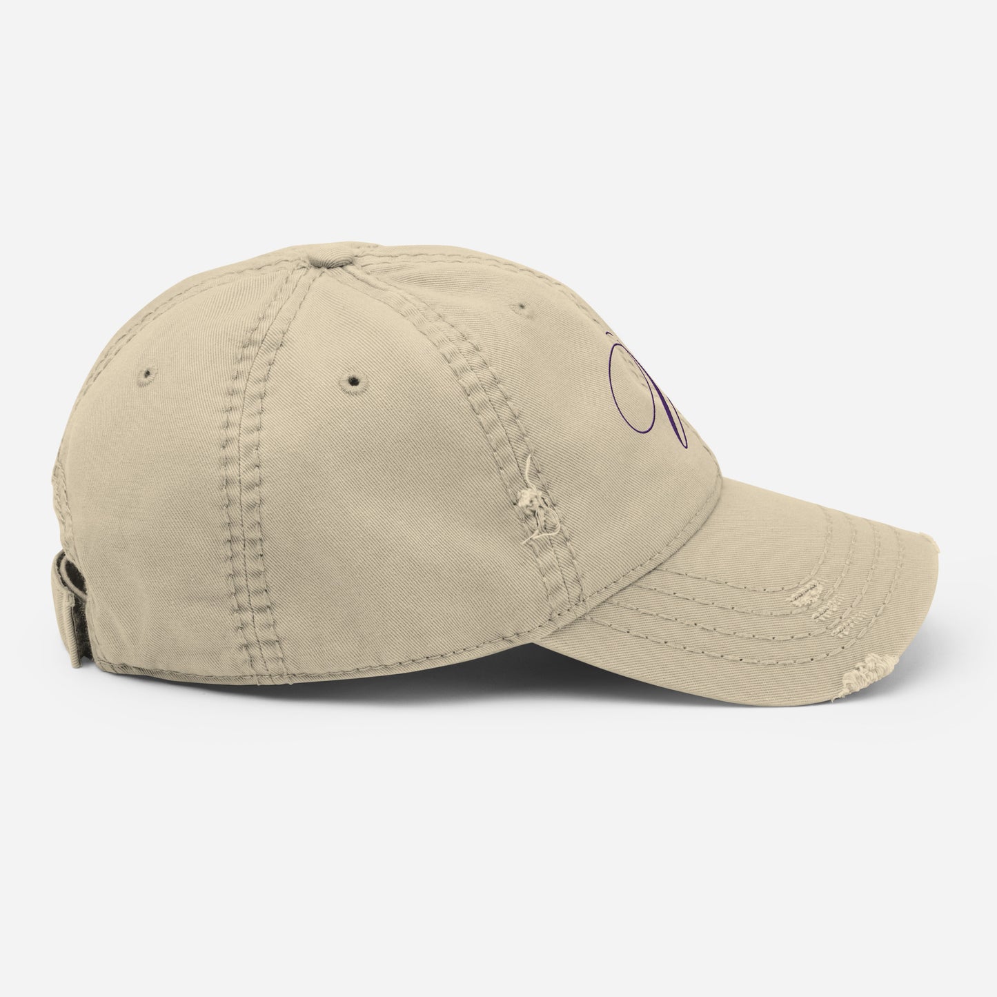 verde signature distressed dad hat en khaki right side