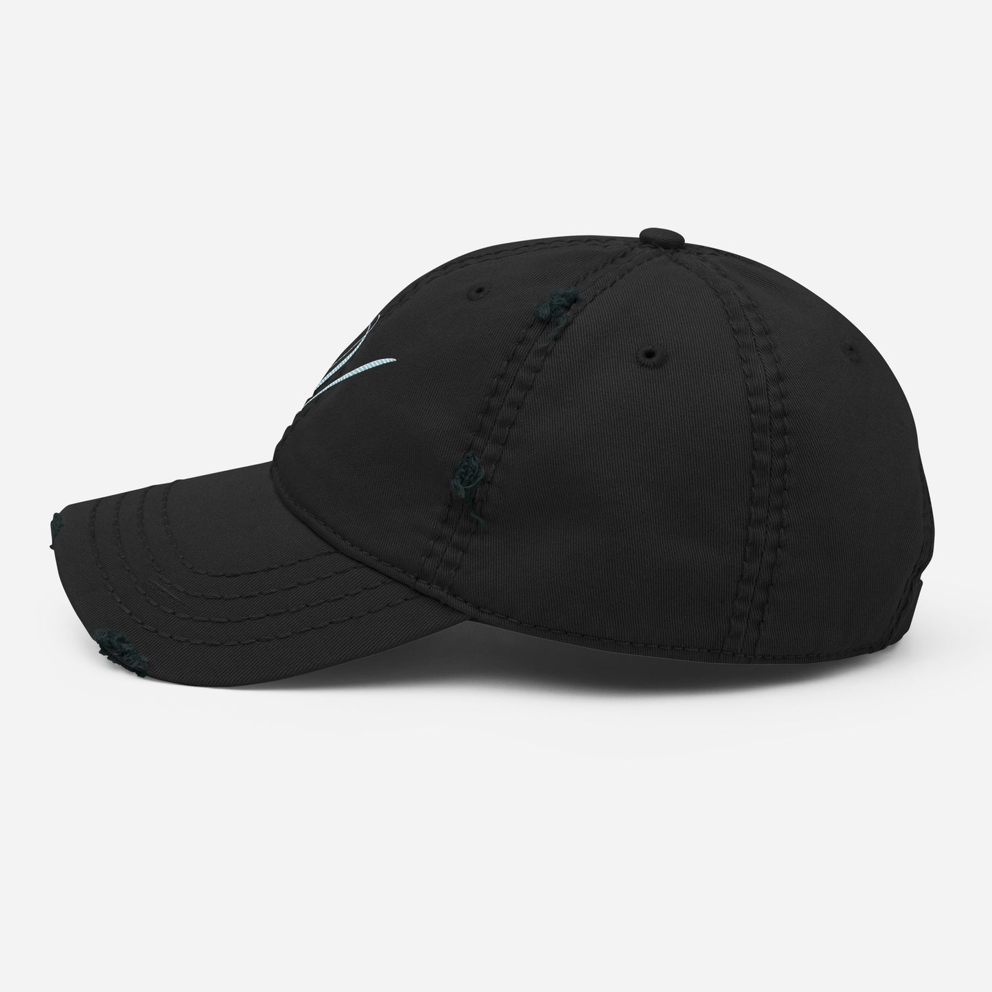 verde signature distressed dad hat en noir left side