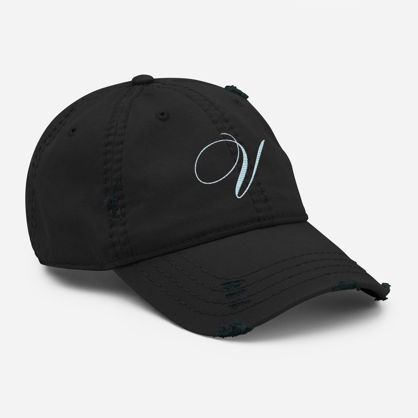 verde signature distressed dad hat en noir right front