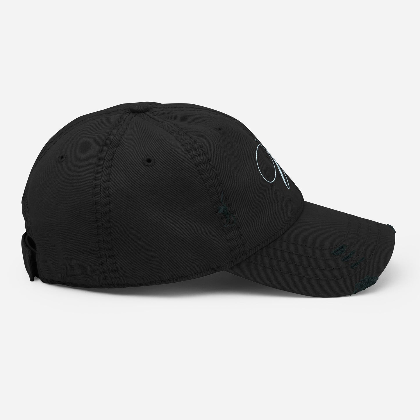 verde signature distressed dad hat en noir right side