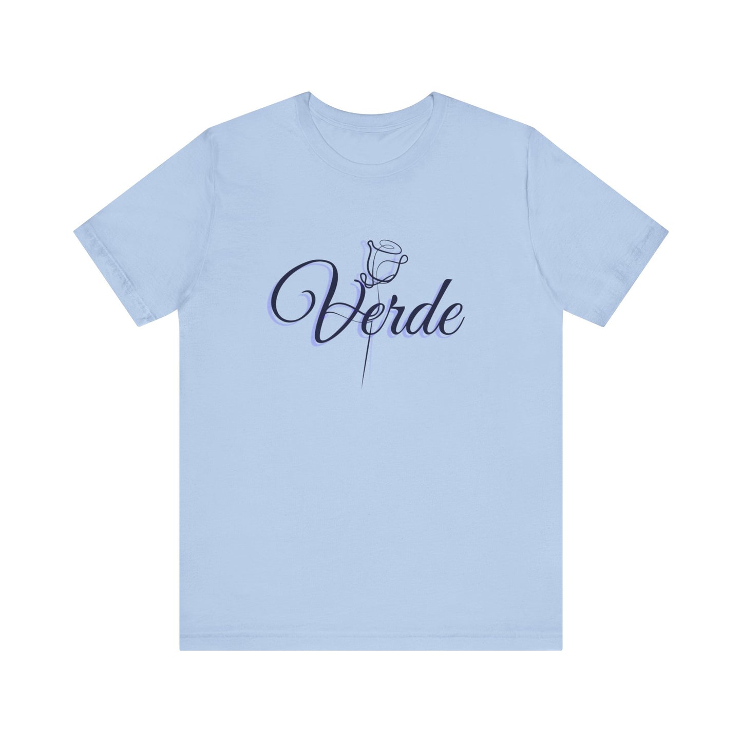 verde signature rose tshirt baby blue