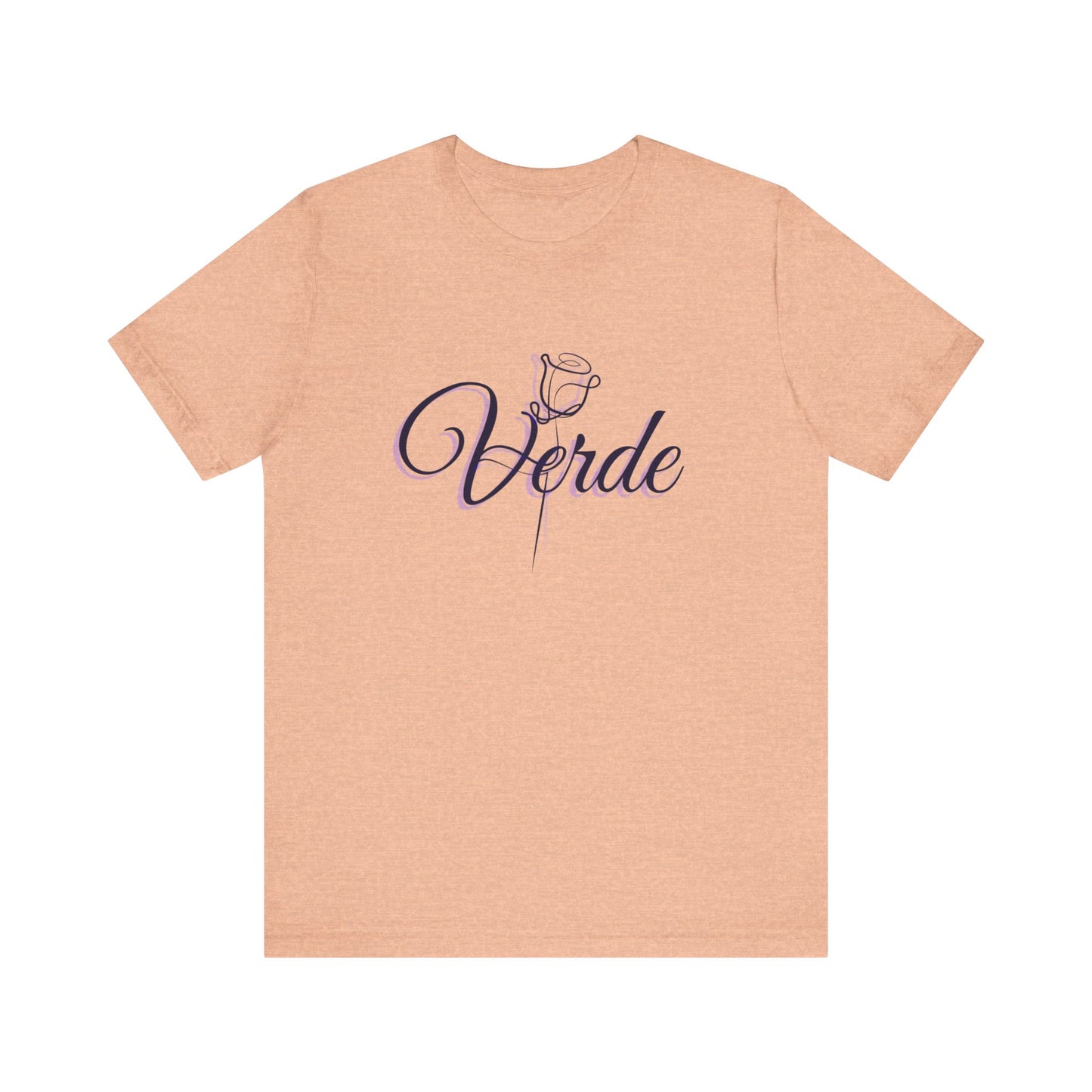 verde signature rose tshirt heather peach