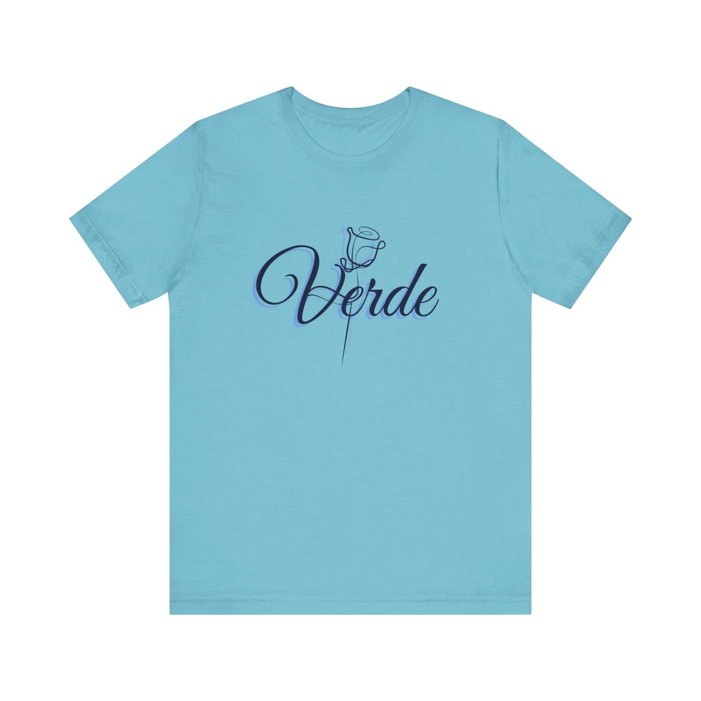 verde signature rose tshirt turquoise