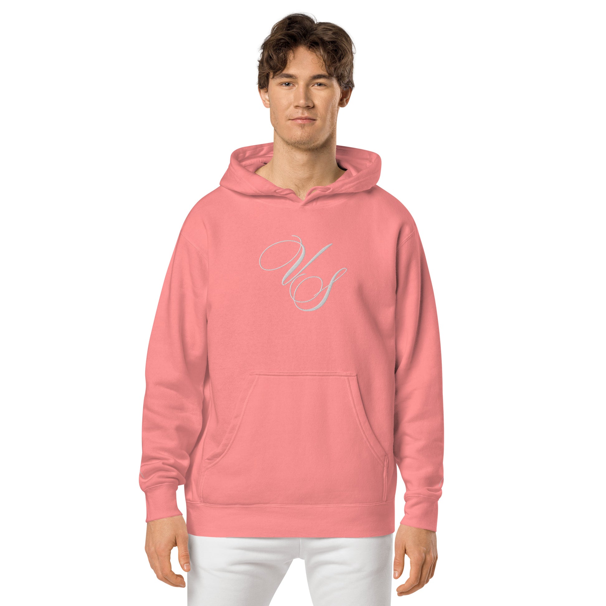 antique rose hoodie on front