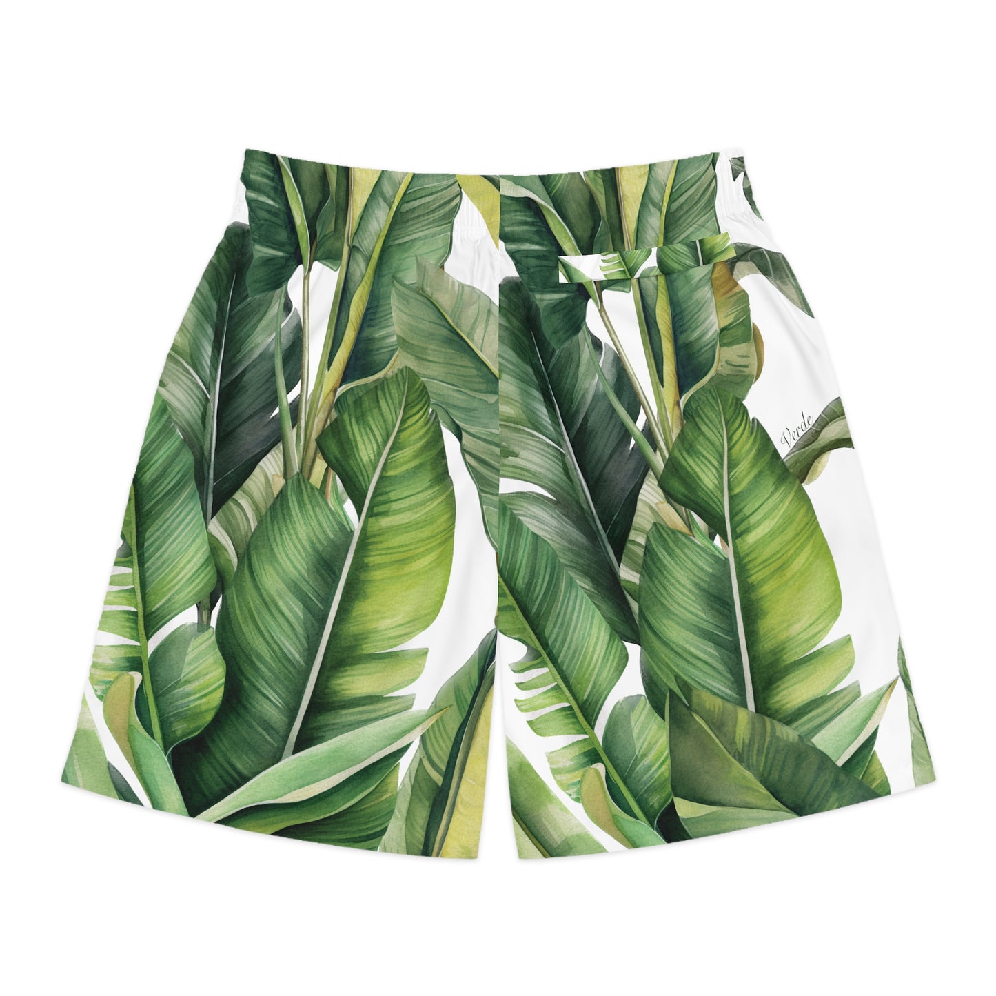 banana print mens jogger shorts back