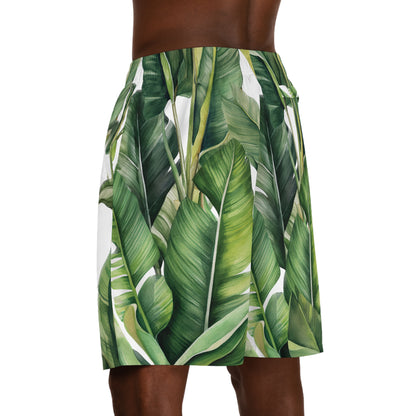 banana print mens jogger shorts left