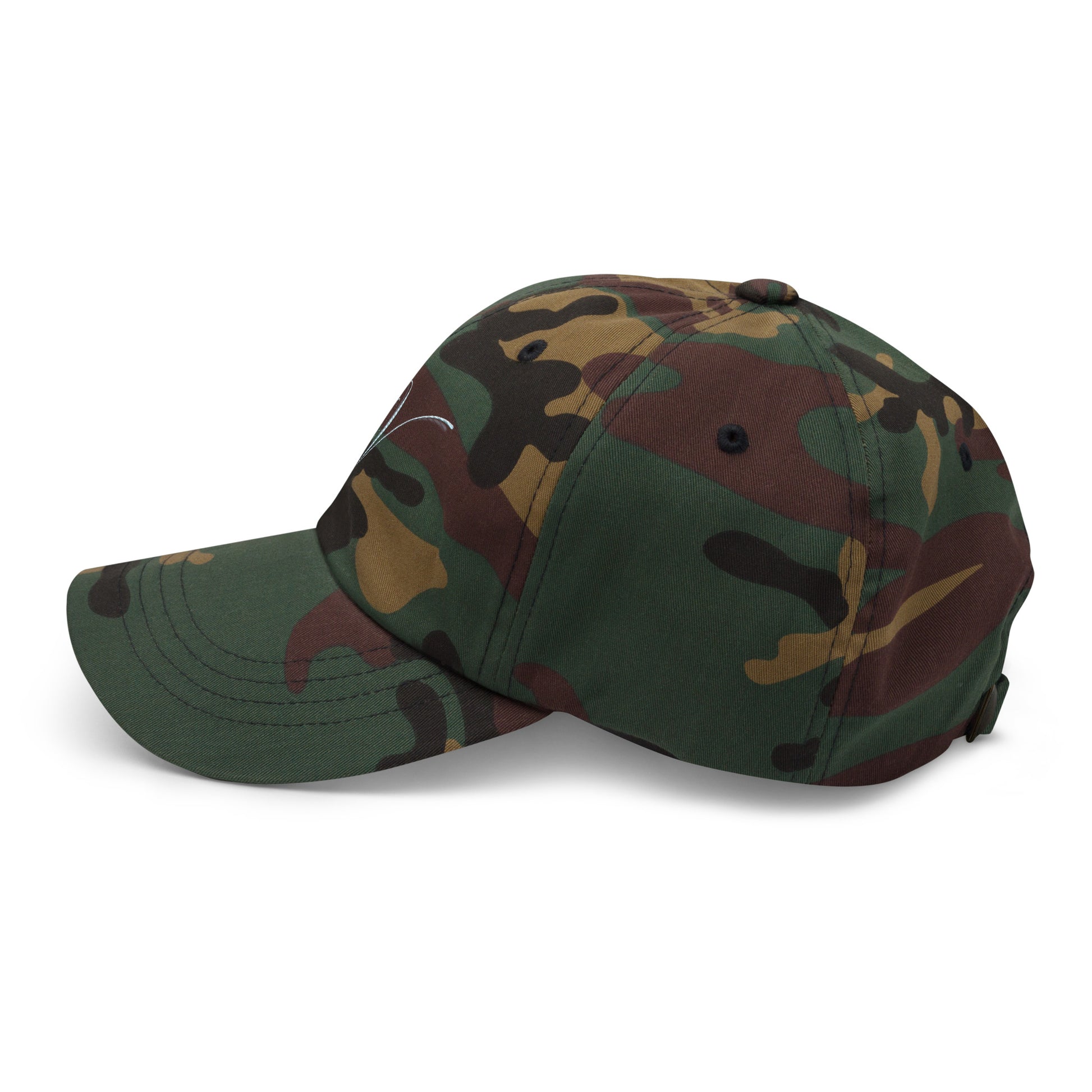 classic dad hat green camo left side