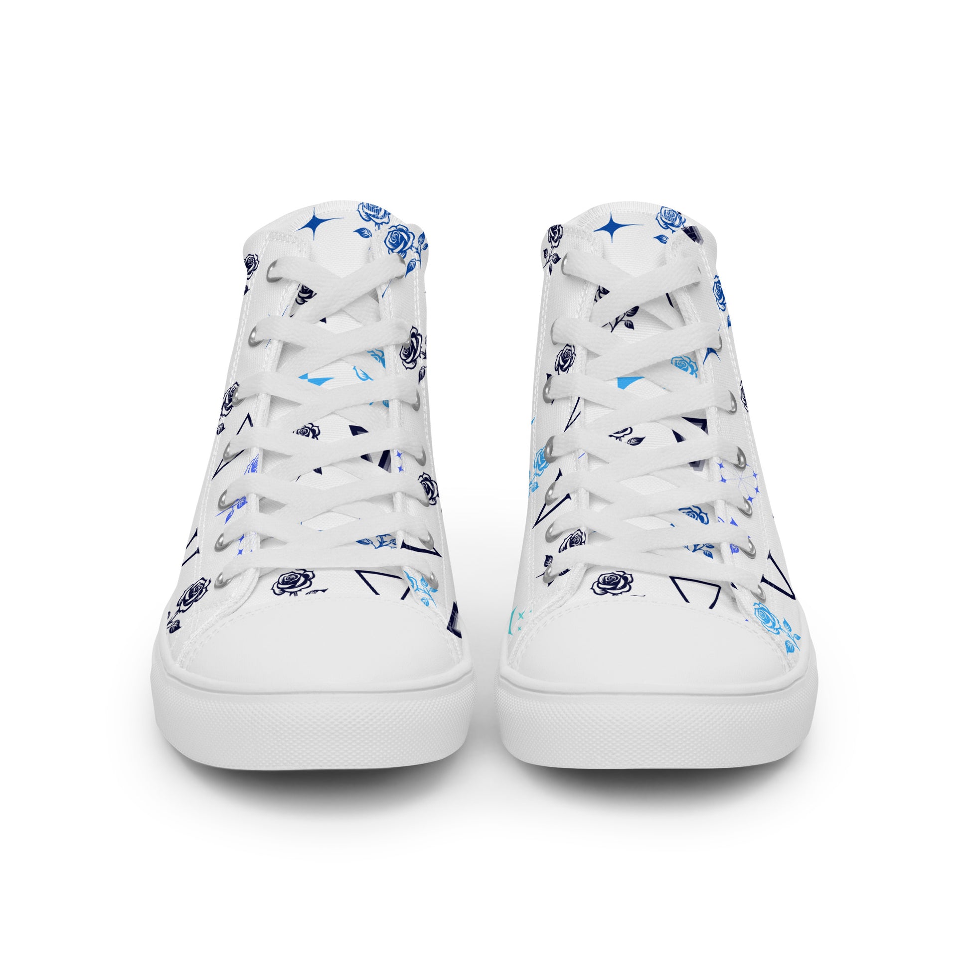 mens high-top canvas shoes white front