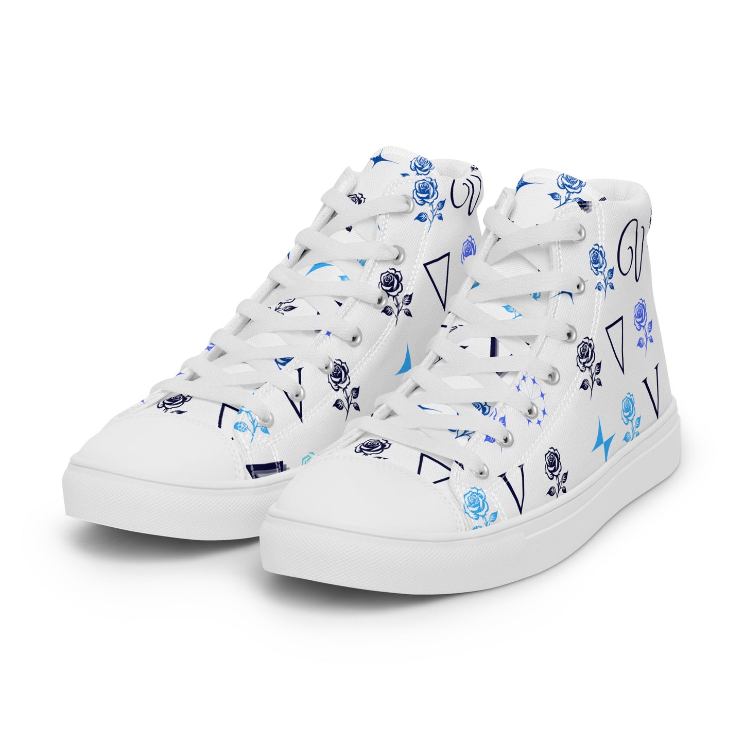 mens high-top canvas shoes white left front