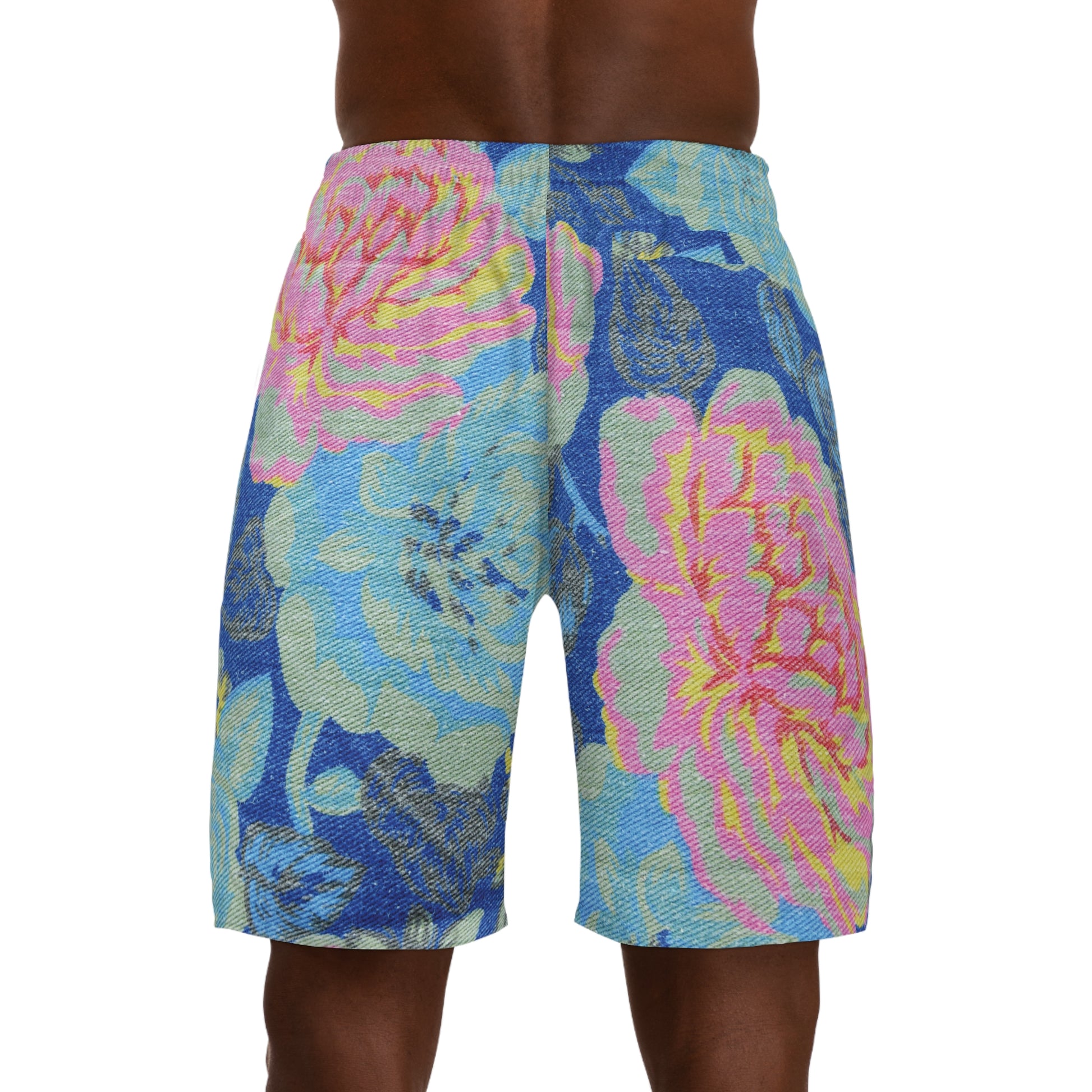 petal & weave mens jogger shorts on back