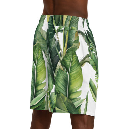 v fiore banana print mens jogger shorts right