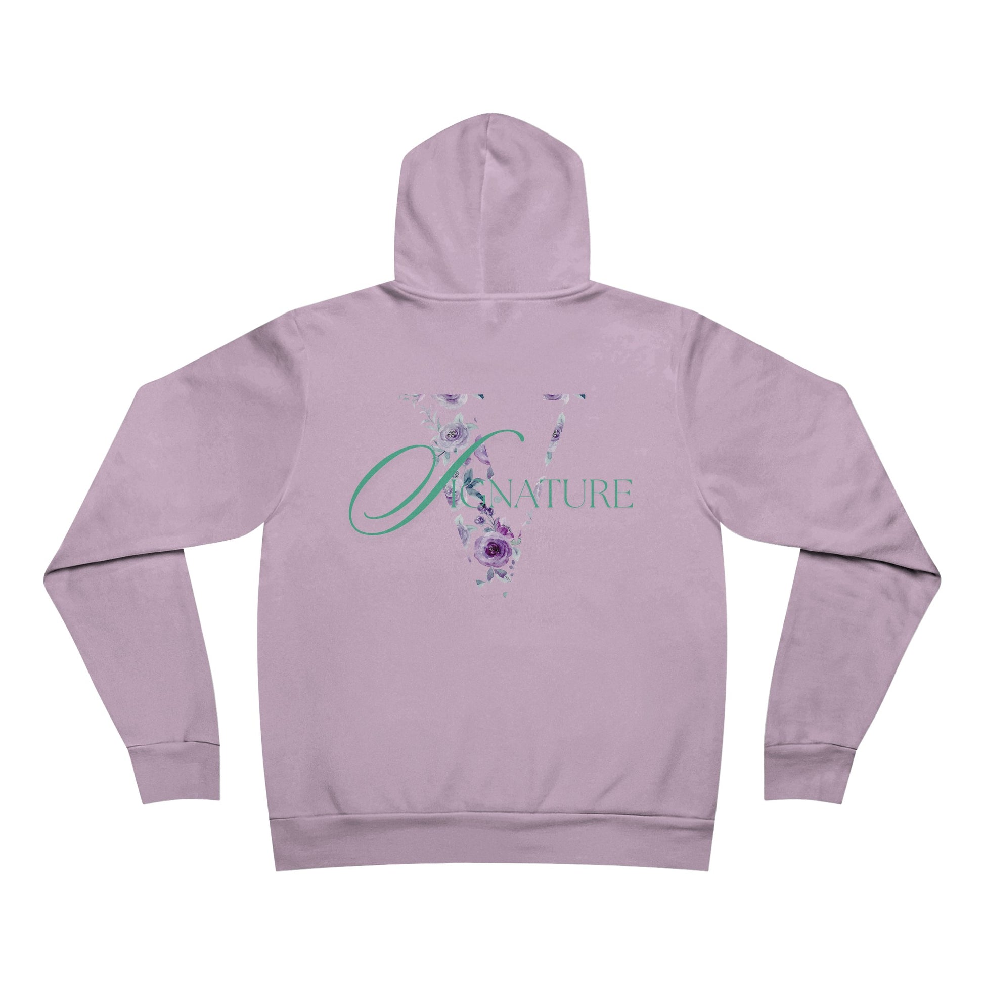 verde giardino floreale hoodie lilac back