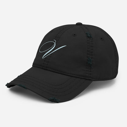 verde signature distressed dad hat en noir left front