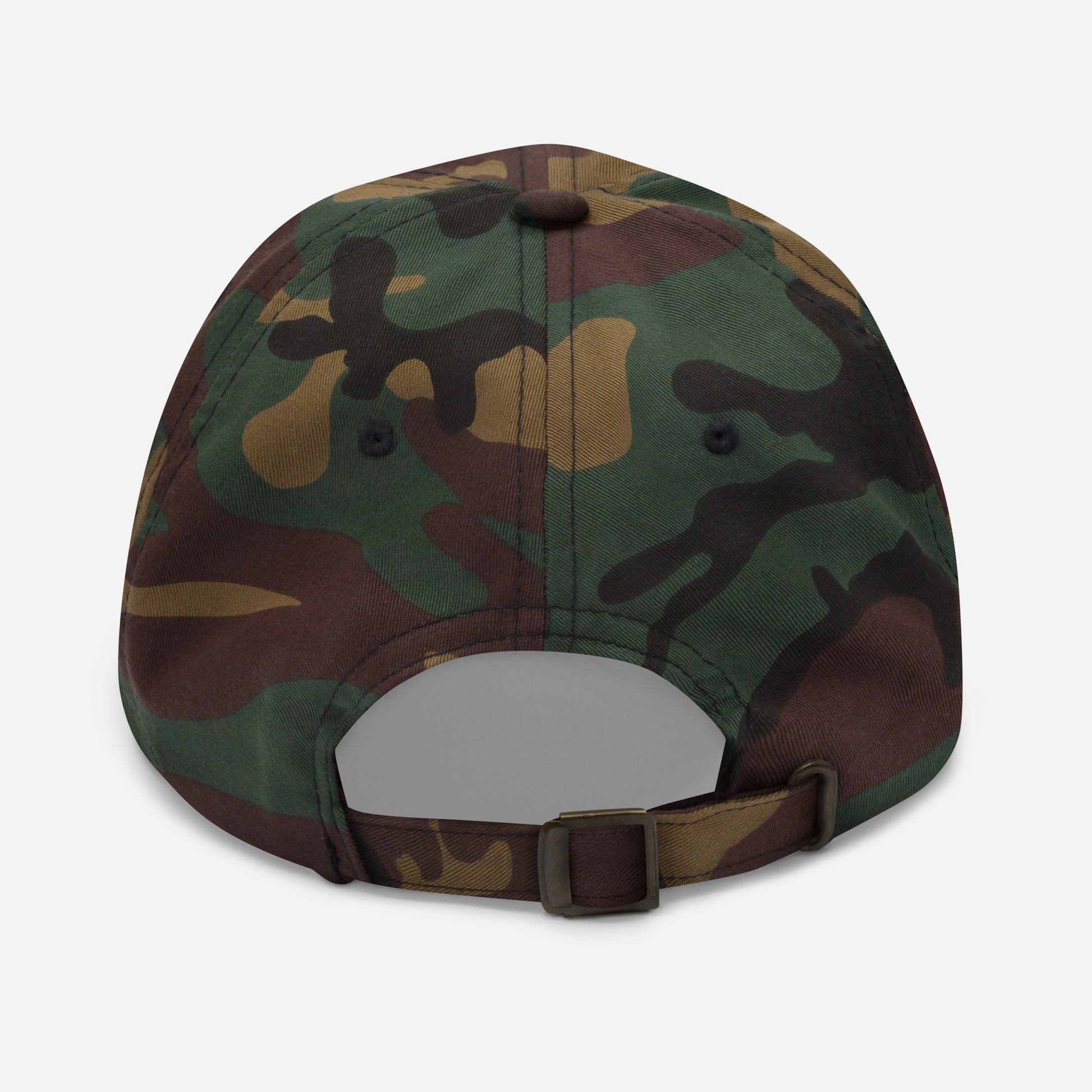 verde signature embroidered dad hat green camo back