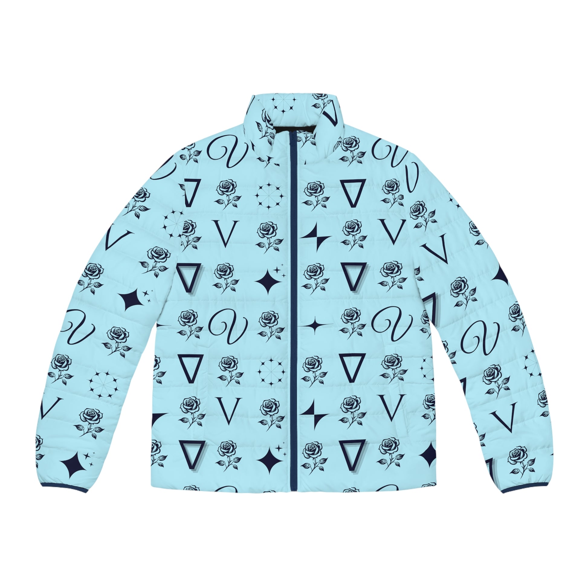 vvs1 diamond blue puffer jacket front